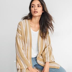 Eileen Fisher organic cotton striped kimono jacket